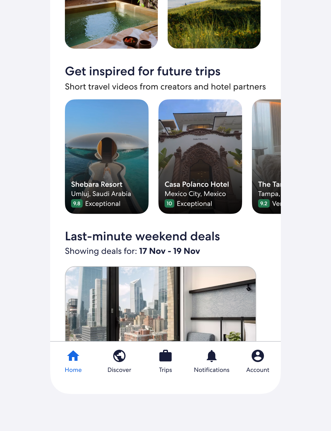 Creator video carousel on Home